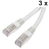 Lot de 3x câbles RJ45 catégorie 6 F/UTP 0.5 m (Beige)