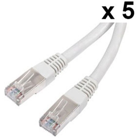 Lot de 5x Câbles RJ45 catégorie 6 F/UTP 2 m (Beige)