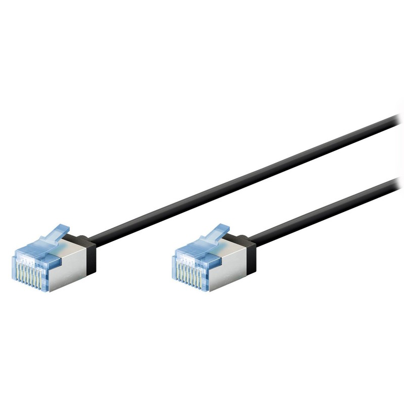 Goobay Câble RJ45 Slim Cat 6a U/FTP 0.15 m (Noir)