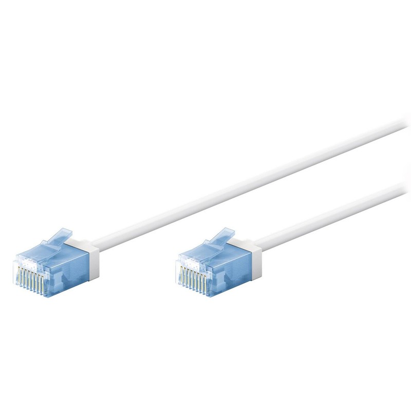 Goobay Câble RJ45 Slim Cat 6a U/UTP 0.15 m (Blanc)