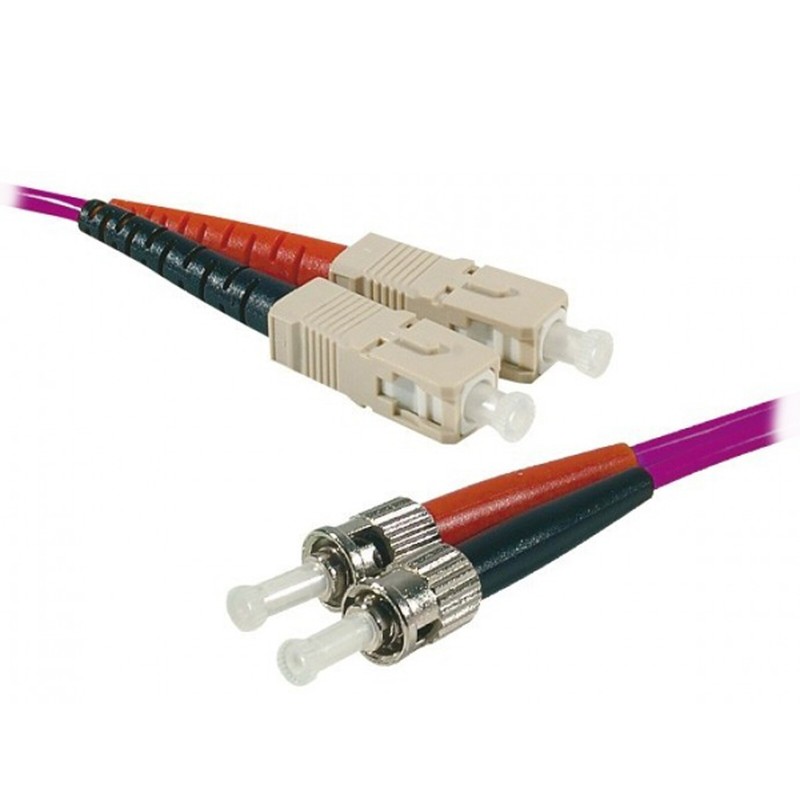 Jarretière optique duplex multimode 2mm OM4 ST-UPC/SC-UPC (1 mètre)