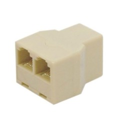 Doubleur RJ12 femelle vers femelle + femelle