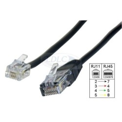 Câble adaptateur RJ11 mâle / RJ45 mâle (3 mètres)