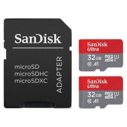 SanDisk Ultra microSDHC 32 Go (x2) + Adaptateur SD (SDSQUA4-032G-GN6MT)