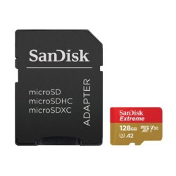 SanDisk Extreme Action Cam microSDXC UHS-I U3 128 Go + Adaptateur SD