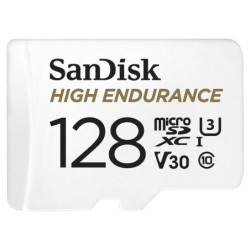 SanDisk High Endurance microSDXC UHS-I U3 V30 128 Go + Adaptateur SD