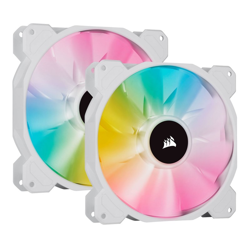 Corsair SP140 RGB ELITE Dual Pack Blanc + Ligthing Node CORE