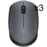 Logitech M170 Wireless Mouse (Gris) (x3)