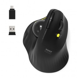 PORT Connect Souris Ergonomique Trackball Bluetooth sans fil et rechargeable