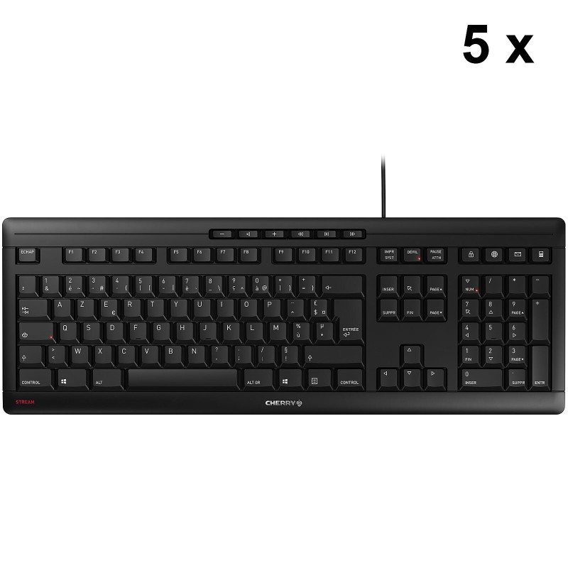 Cherry Lot de 5x Stream Keyboard (noir) - AZERTY Français