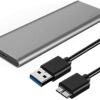 M2 USB 3.0 M.2 SSD Enclosure B+M Key M.2 to USB 5Gbps External M2 SSD Adapter Support pour Windows or MacOs