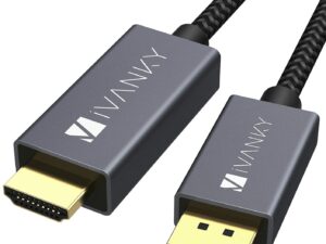 Câble DisplayPort vers HDMI 2m Connecteurs Câble DP vers HDMI Audio & Vidéo, Gris