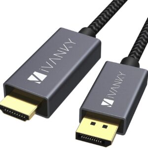 Câble DisplayPort vers HDMI 2m Connecteurs Câble DP vers HDMI Audio & Vidéo, Gris