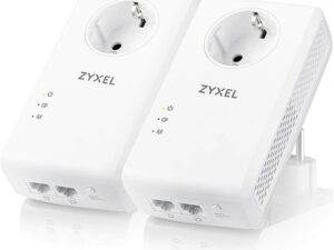 Zyxel Kit CPL Filaire 1800 Mbps avec 2 Ports Gigabit Ethernet, avec prise filtrée Pack de 2