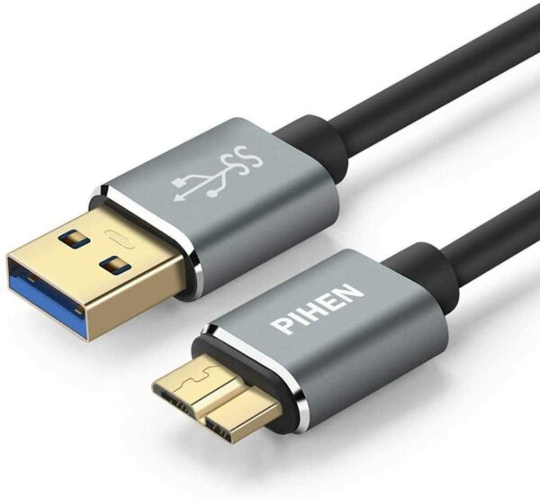 Micro B Câble, Câble et de synchronisation USB 3.0 à Micro USB 3.0 avec connecteur en aluminium POUR Disque dur externe Samsung Galaxy S5 (0.5m)